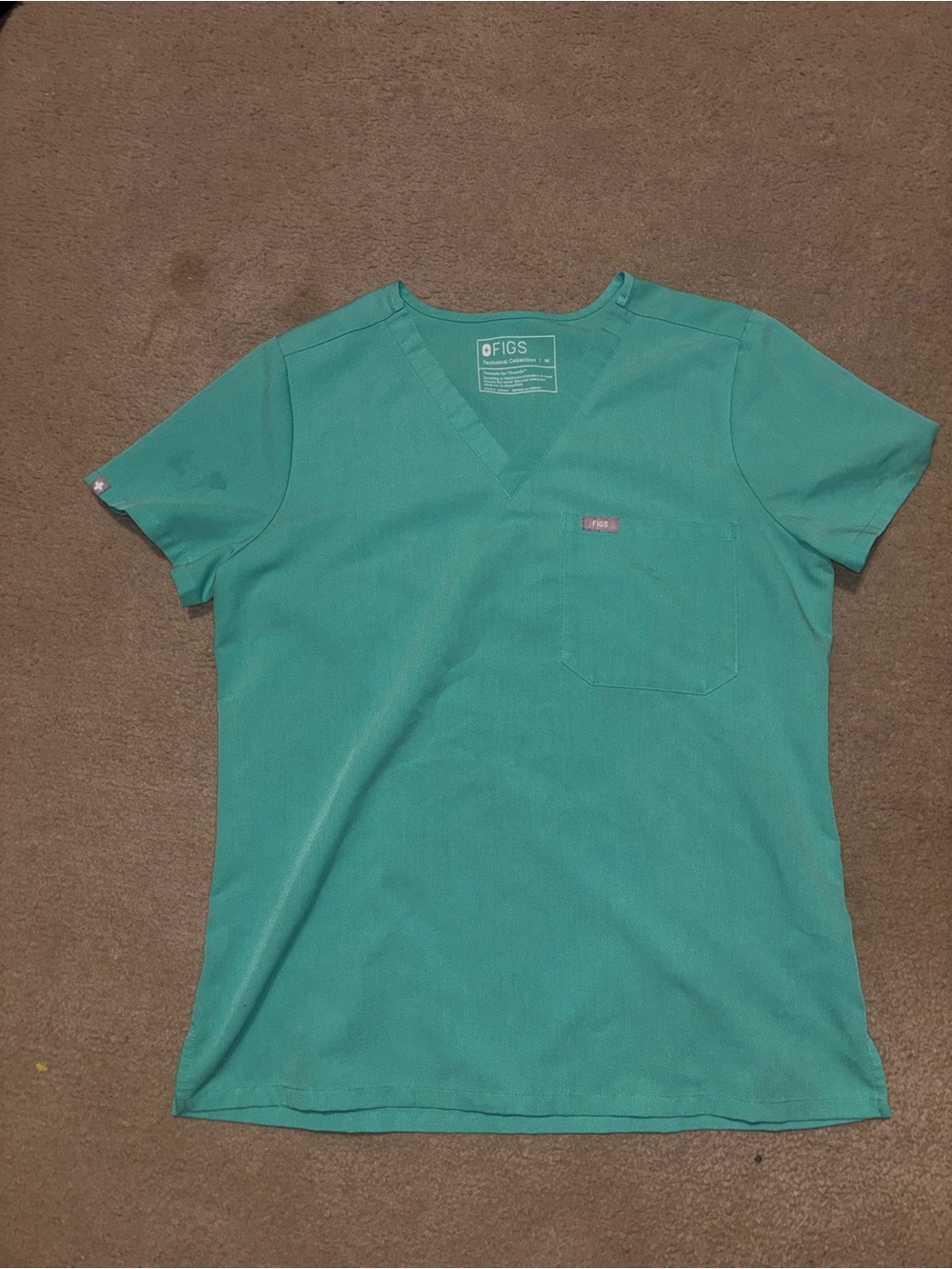Figs Teal V-Neck Scrub Top